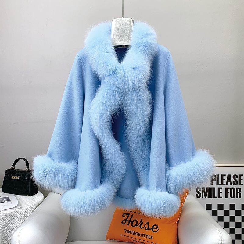 Socialite Cloak Women's Reversible Fur Jacket - Stylish Mid-Length Coat - Buy Center