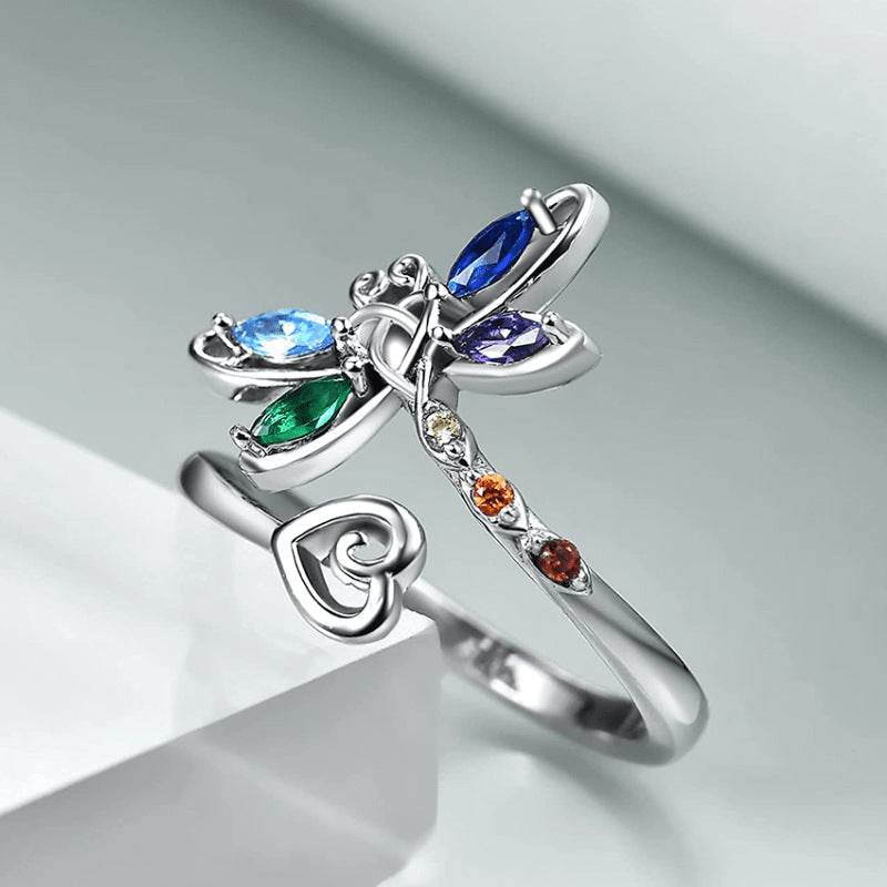 Buy Center Colorful Butterfly Ring - Stylish Zinc Alloy Design for Women - Buy Center