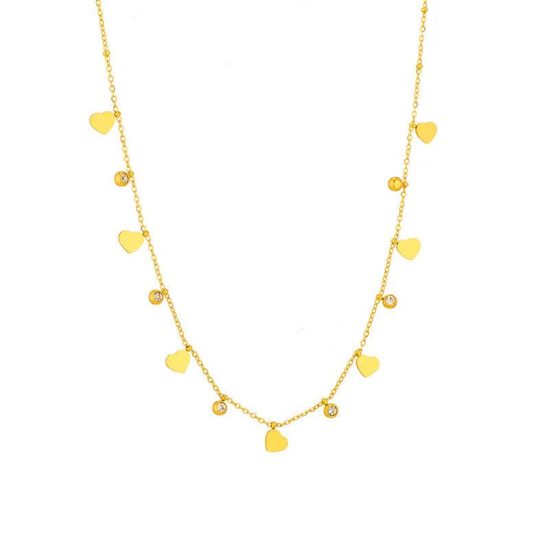 Elegant Stainless Steel Multi-heart Necklace - Gold Butterfly Design 2025 - Buy Center