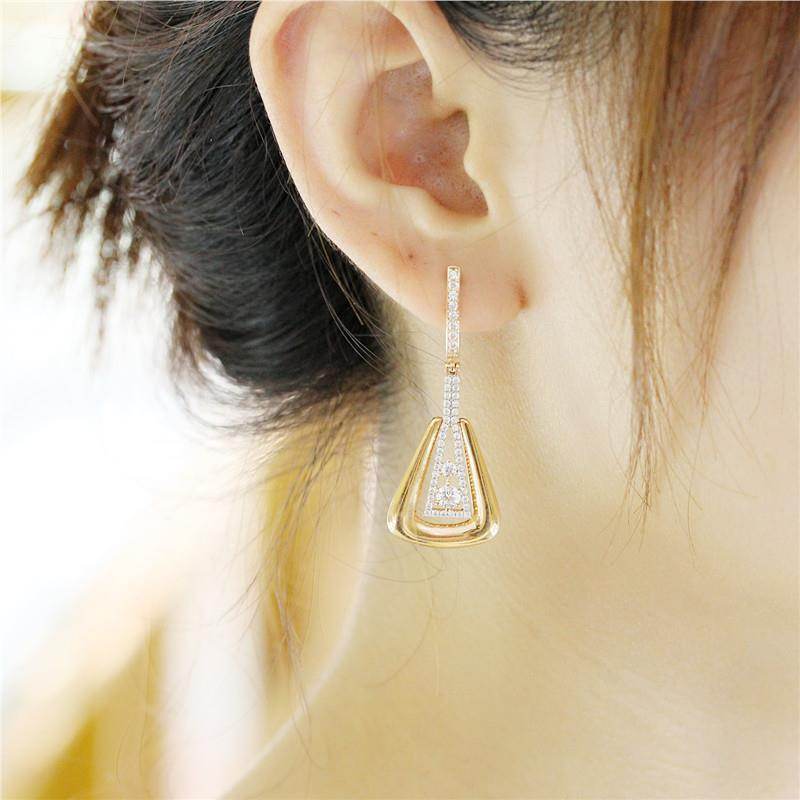 Elegant Rose Gold Plated Zircon Earrings - All-Match Design for Women - Buy Center