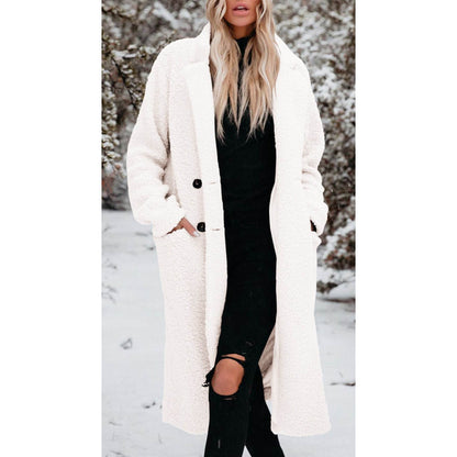 Women's Long-Sleeved Lapel Plush Top - Chic Warm Casual Style 2025 - Buy Center