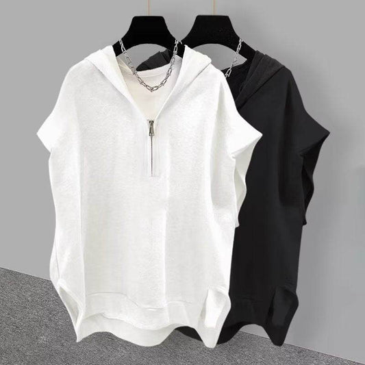 Men's Zipper Sleeveless T-Shirt - Solid Color Summer Fashion Comfort - Buy Center