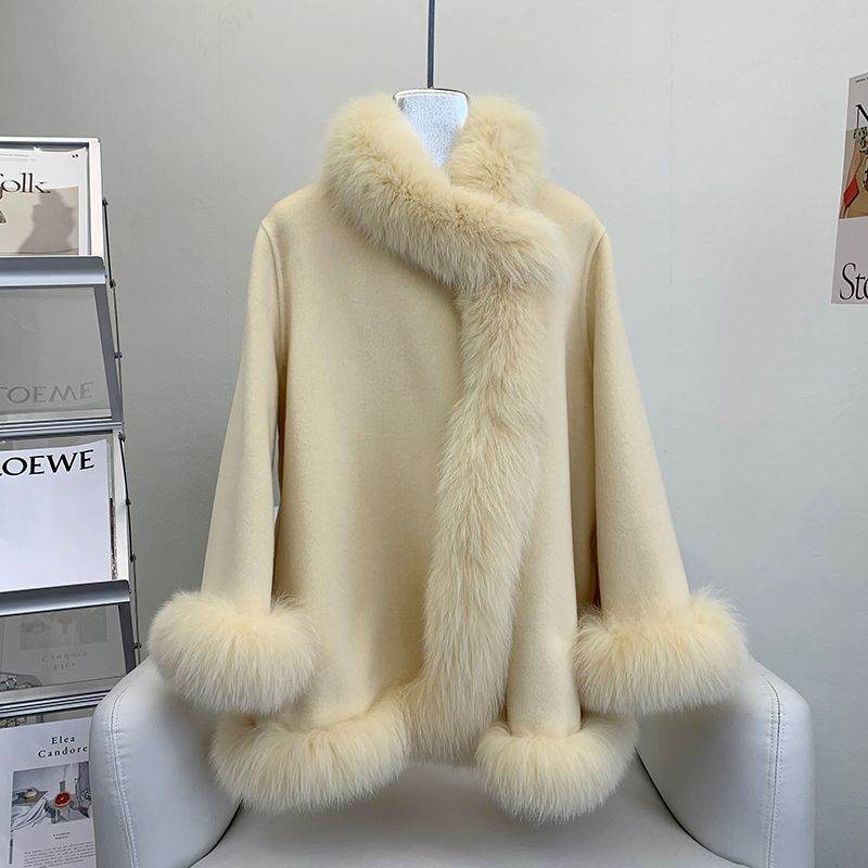 Socialite Cloak Women's Reversible Fur Jacket - Stylish Mid-Length Coat - Buy Center