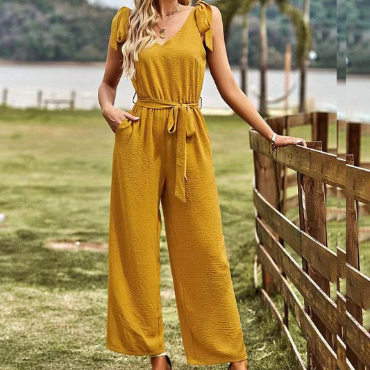 Elegant Solid Color Jumpsuit for Women - Stylish & Comfortable Fit - Buy Center