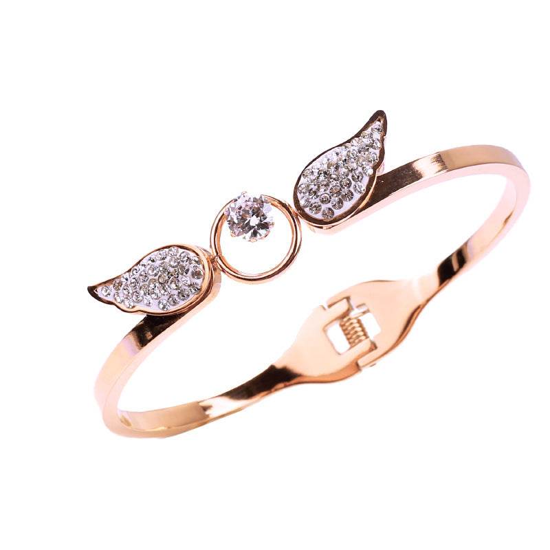Buycenter Angel Titanium Steel Hollow Bracelet - Zircon Spring Opening - Buy Center