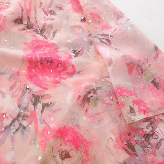 Women's Rose Bronzing Scarf - Versatile Cotton Linen Wrap for Every Occasion - Buy Center