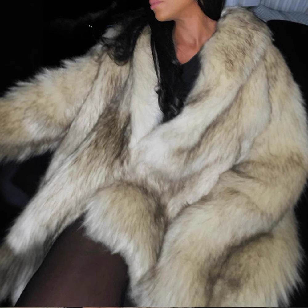 Women's Casual Furry Jacket - Stylish Lapel, Warm & Comfortable - Buy Center