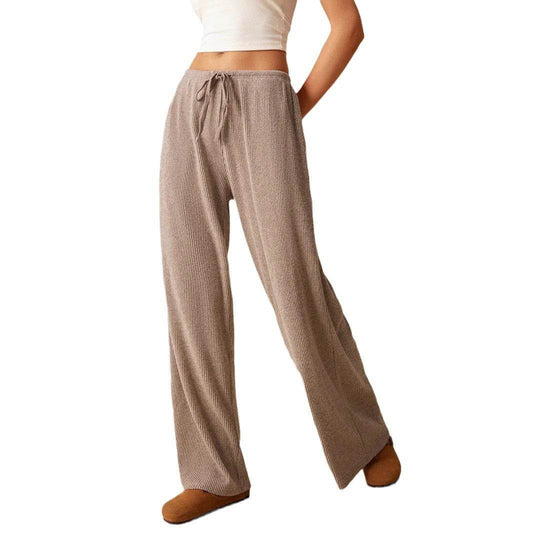 Women's Lace-Up Wide Leg Pants - Fashionable Fit in 4 Chic Colors - Buy Center