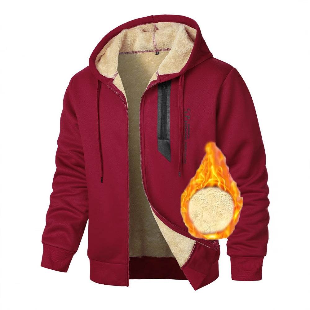Men's Fleece-Lined Digital Printed Sweater - Stylish Autumn & Winter Essential - Buy Center