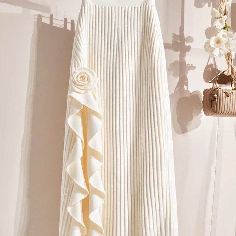 French Rose A-Line Skirt for Women - Stylish Geometric Design in Free Size - Buy Center