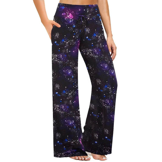 Women's High Waist Pajama Pants - Trendy Wide Leg Style for Comfort - Buy Center