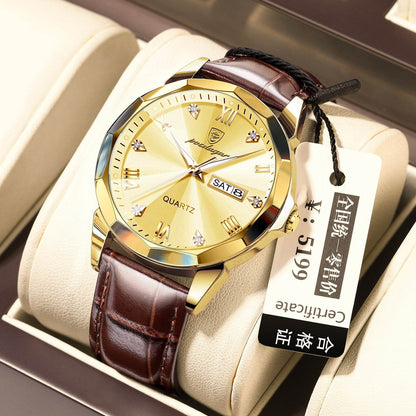 Buy Center Men's Waterproof Luminous Quartz Watch - Stylish Belt Design - Buy Center