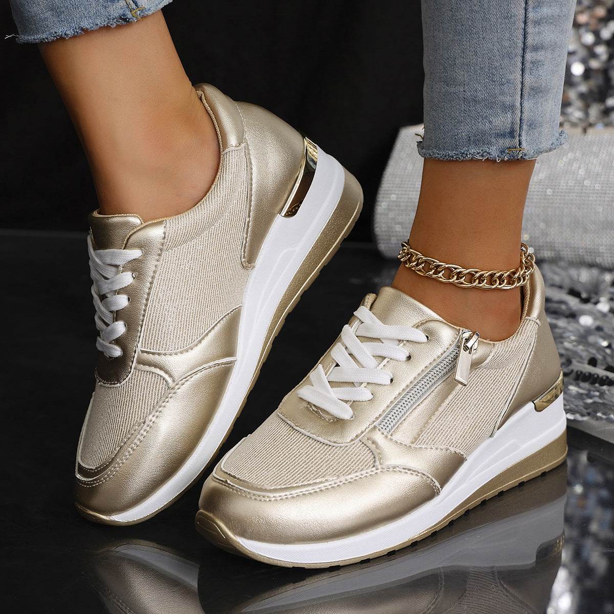 Fashionable Sports Leisure Flats - Stylish Solid Color, Low Top Design - Buy Center