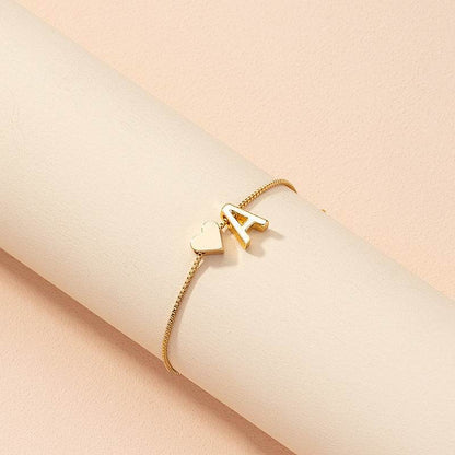 Cute Love Heart Bracelet - Personalized Couple Gift with English Letters - Buy Center