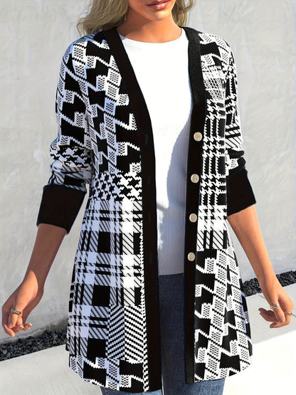 Buycenter Casual Loose Cardigan - Long Sleeve Black Jacket for Women - Buy Center