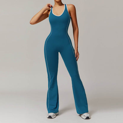 Stylish Hollow Back Yoga Jumpsuit - Breathable Comfort for Dance & Fitness - Buy Center