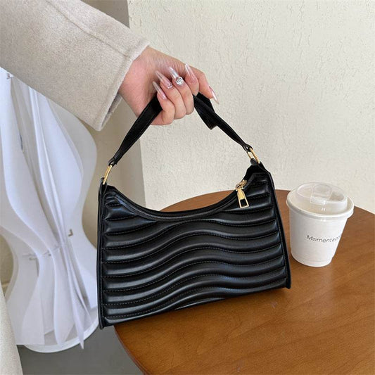 Buycenter Simple Textured Underarm Bag - Durable PU, Urban Chic Design - Buy Center