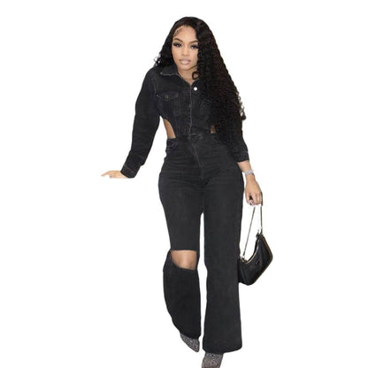European & American Stretch Jumpsuit - Flattering Design for All Occasions - Buy Center
