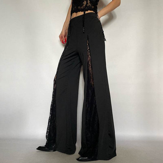 Lace Personality Wide Leg Trousers - Sexy Low Waist Pants for Women - Buy Center