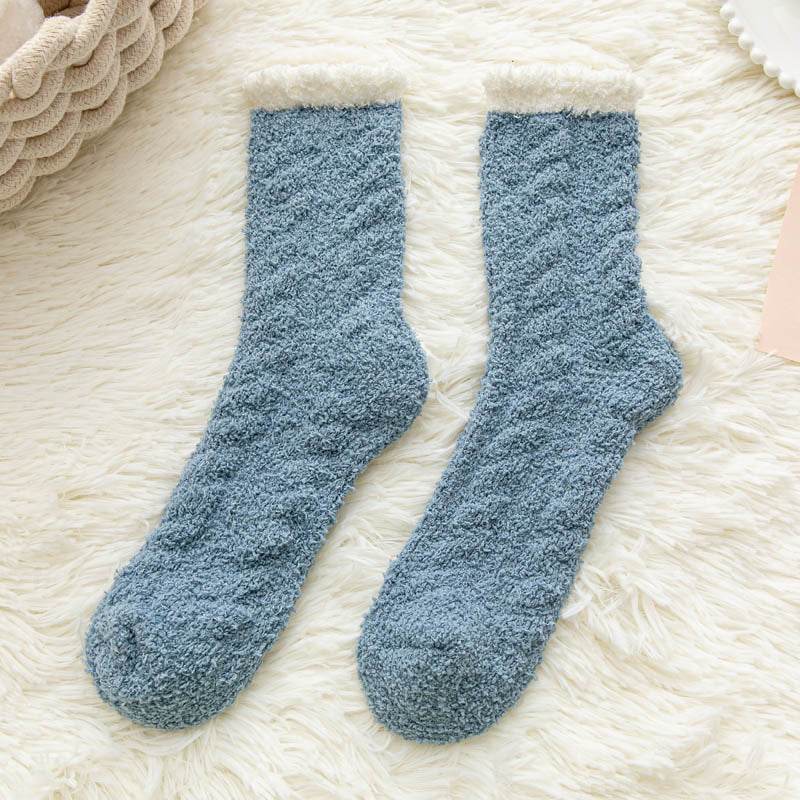 Cozy Thickened Thermal Coral Fleece Women's Socks - Stylish Mid-Tube Design - Buy Center