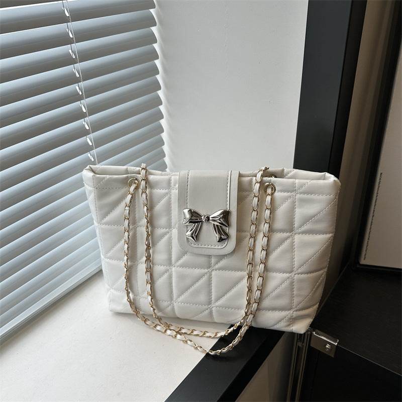Large Capacity Soft Rhombus Chain Tote Bag - Stylish & Functional 2025 - Buy Center