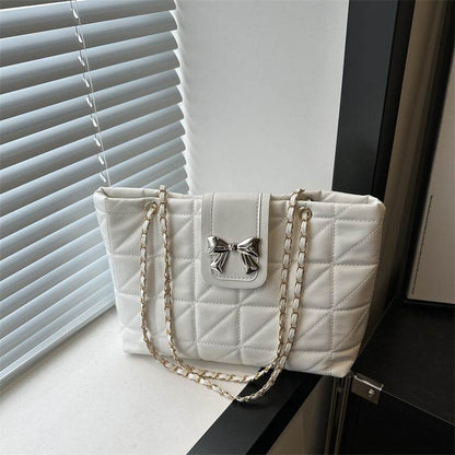 Large Capacity Soft Rhombus Chain Tote Bag - Stylish & Functional 2025 - Buy Center