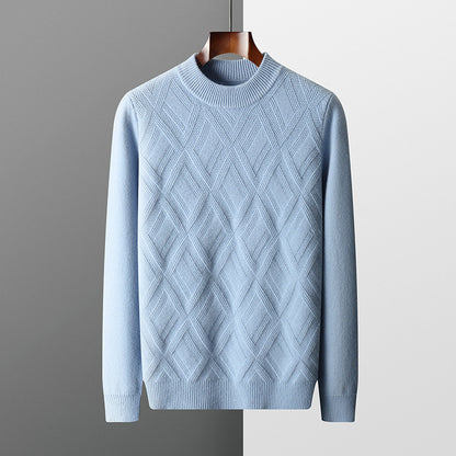 Buycenter Men's Woolen Sweater - Half Turtleneck, Casual Pullover, Winter Wear