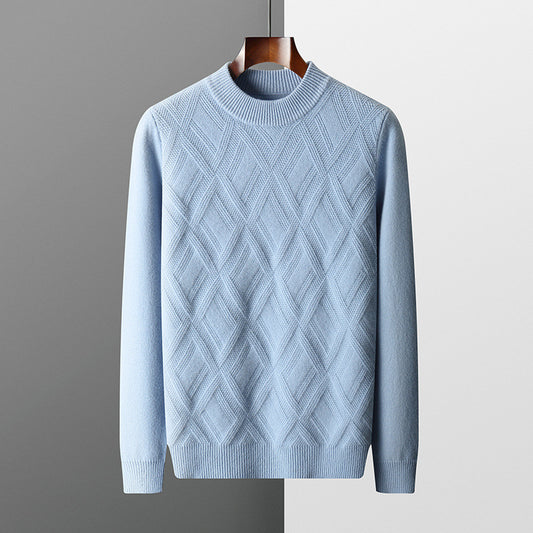 Buycenter Herren-Wollpullover – Halber Rollkragen, Freizeitpullover, Winterkleidung
