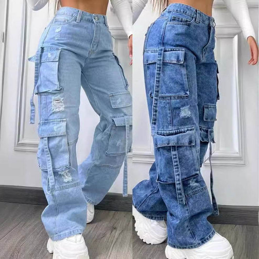 Plus Size High Waist Trousers - Solid Wide Leg Pants for Any Occasion - Buy Center