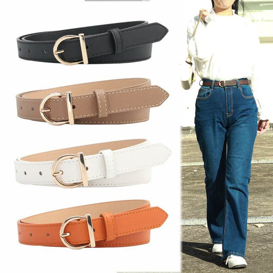 Stylish D-Type Alloy Pin Buckle Women's Belt - Versatile Fashion Accessory - Buy Center