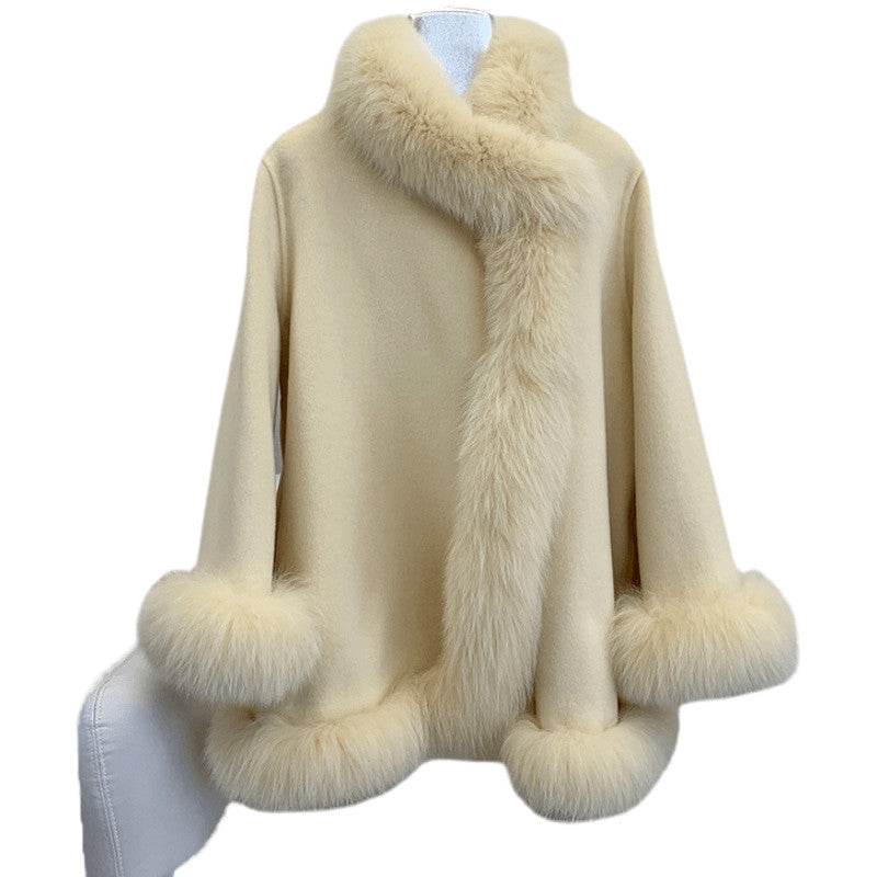 Socialite Cloak Women's Reversible Fur Jacket - Stylish Mid-Length Coat - Buy Center