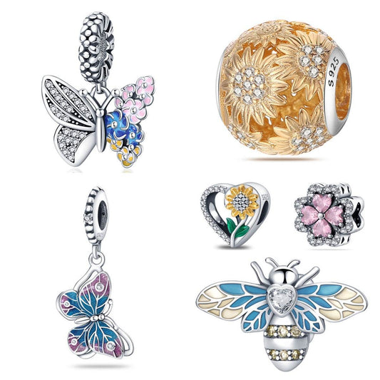 Panjia Style 925 Sterling Silver Beads Pendant - Elegant DIY Keychains - Buy Center