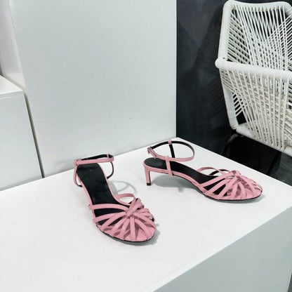 Buycenter Vintage Hollow-out Roman Sandals - Trendy Mid Heel for Women - Buy Center