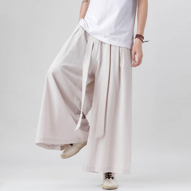 Men's Plus Size Cotton Linen Harem Trousers - Stylish Summer Comfort - Buy Center