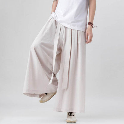 Men's Plus Size Cotton Linen Harem Trousers - Stylish Summer Comfort - Buy Center