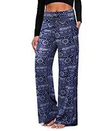Women's High Waist Pajama Pants - Trendy Wide Leg Style for Comfort - Buy Center