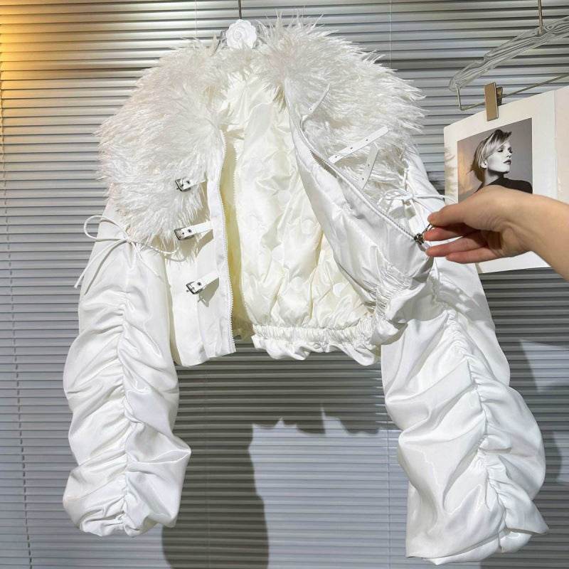 Chic Big Fur Collar Down Jacket - Stylish Women's Winter Coat 2025 - Buy Center