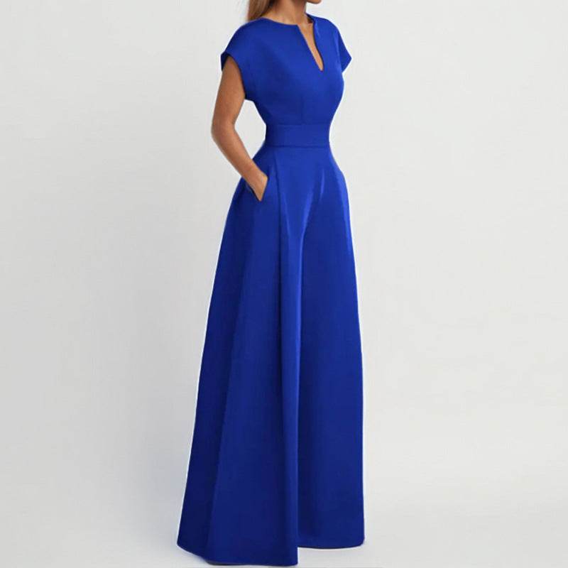 Women's Elegant V-Neck Wide-Leg Jumpsuit - Stylish & Comfortable Fit 2025 - Buy Center