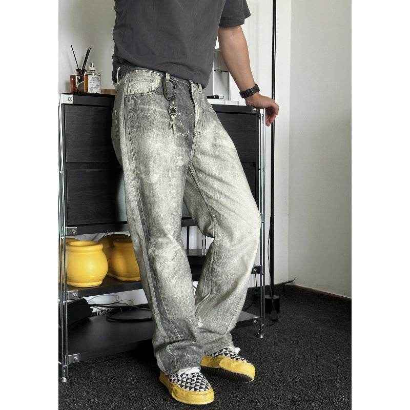 Light Blue Distressed Jeans for Men - Modern Style & Comfort