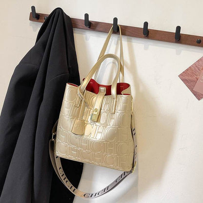Buycenter Retro One-Shoulder Bucket Bag - Solid Color, Fashionable Design - Buy Center