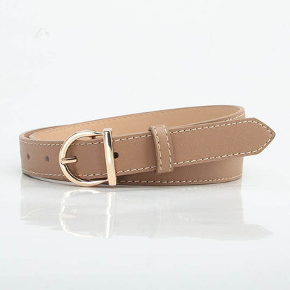 Stylish D-Type Alloy Pin Buckle Women's Belt - Versatile Fashion Accessory - Buy Center