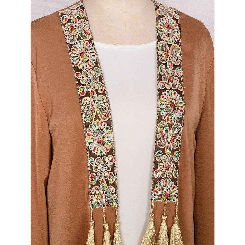 Women's Two-Piece Cardigan Set with Tassel Pendant - Cozy & Stylish