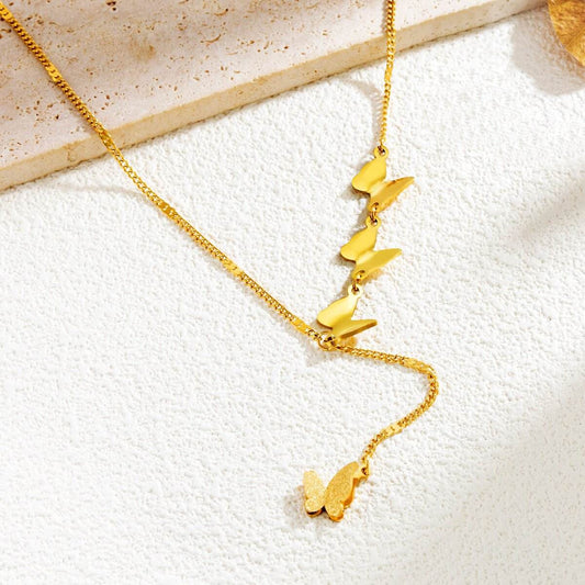 Buy Center Butterfly Clavicle Necklace - Stylish Titanium Steel Design - Buy Center