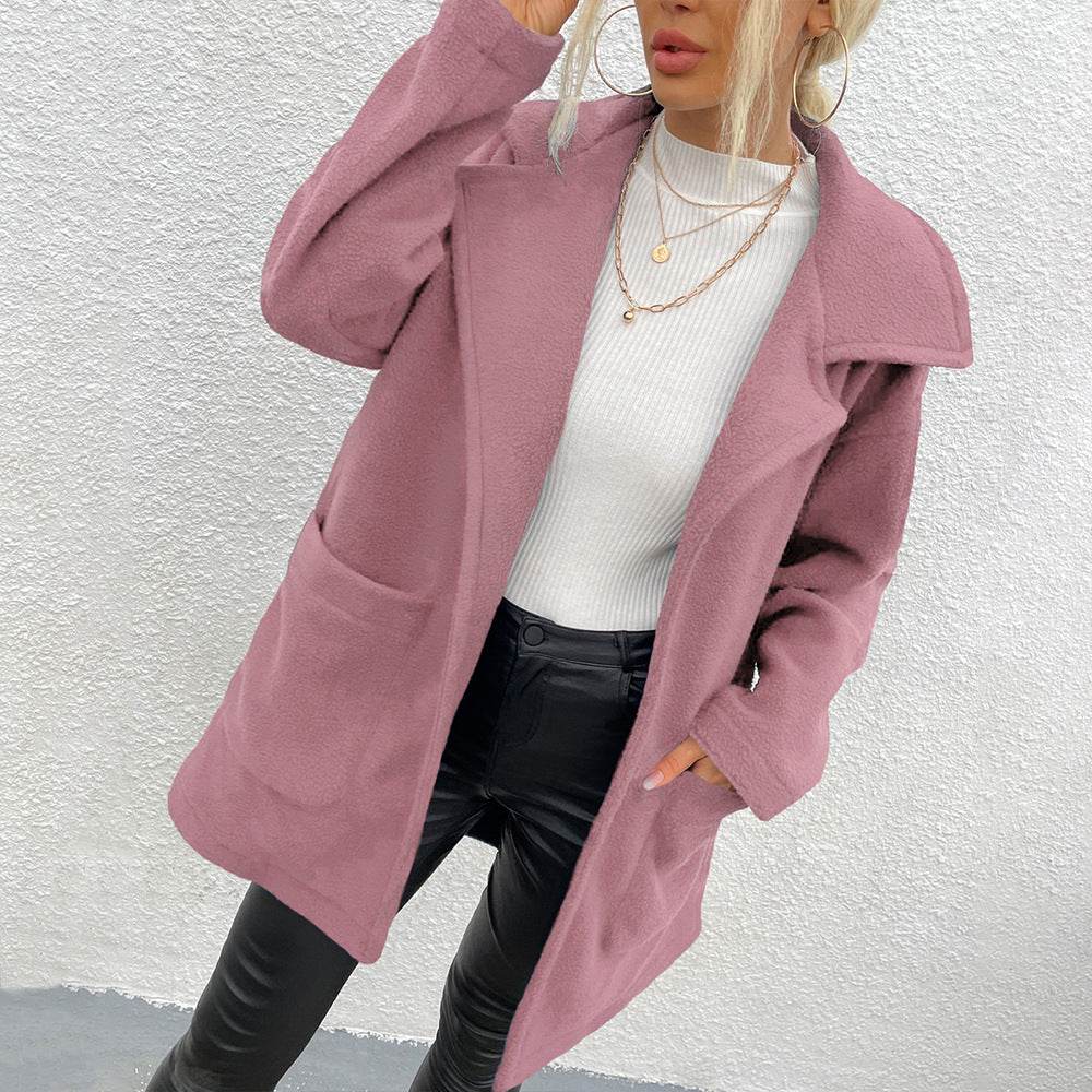 Women's Double-Sided Fleece Mid-Length Coat - Stylish & Cozy Outerwear - Buy Center