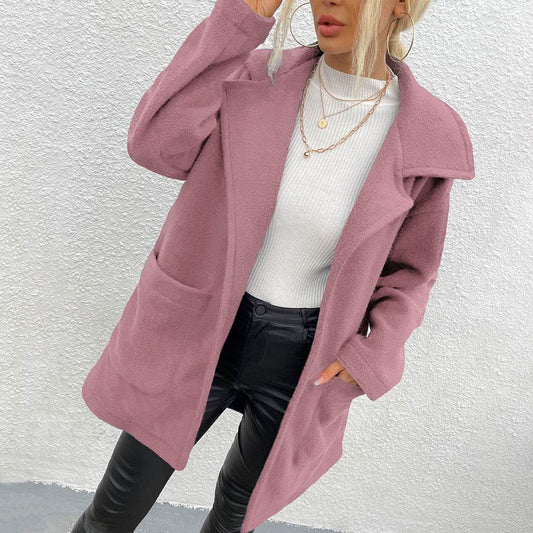 Women's Double-Sided Fleece Mid-Length Coat - Stylish & Cozy Outerwear - Buy Center