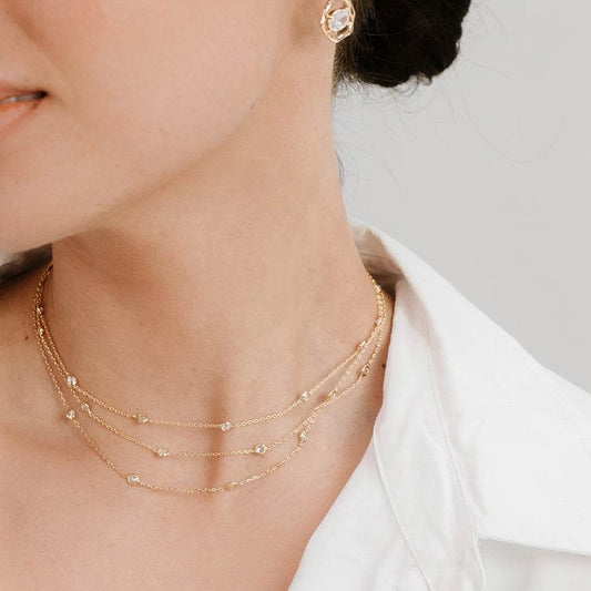 Elegant 18K Gold Three-Layer Necklace - Stylish Titanium Steel Jewelry - Buy Center