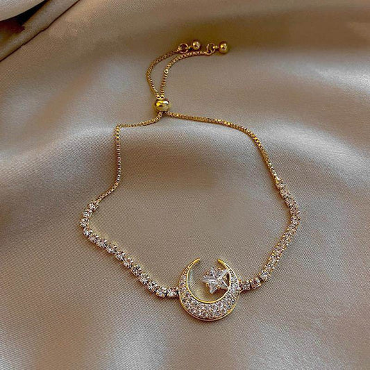Exquisite Zircon Bracelet for Women - Gold & Silver, Trendy Star Design - Buy Center