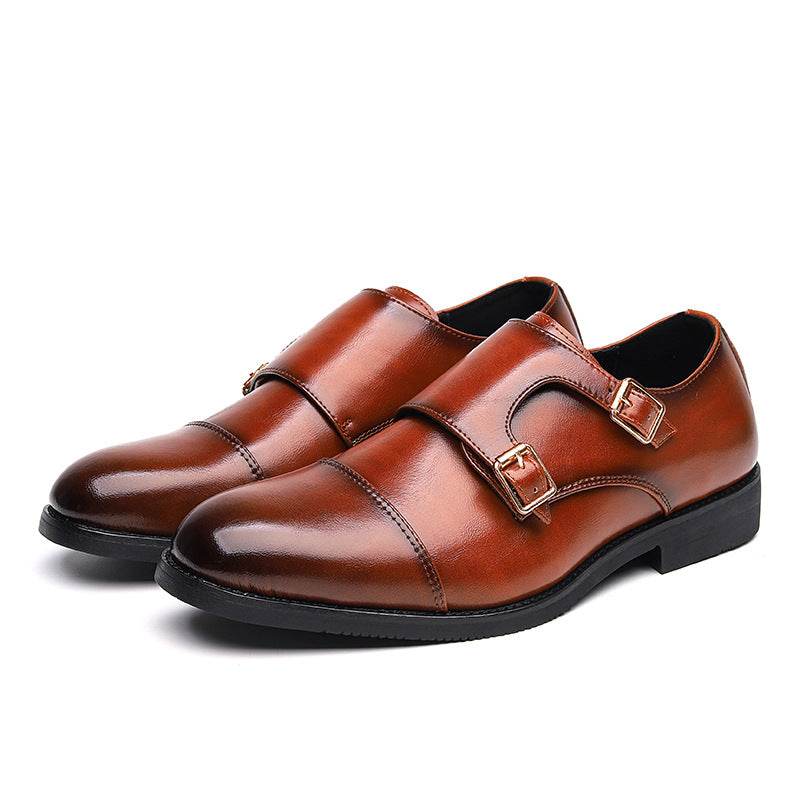 Plus Size Men's Casual Leather Shoes - Business Formal Style in Black/Brown - Buy Center