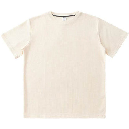 Men's Loose Fit Short-Sleeved T-Shirt - Mercerized Cotton, Solid Colors - Buy Center
