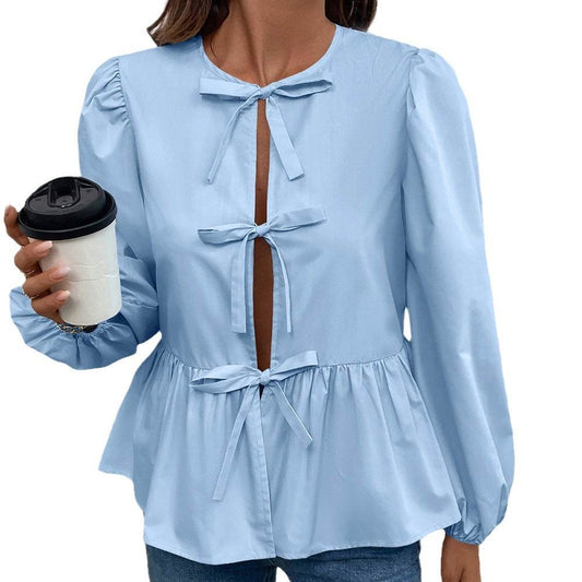 Casual Loose Buckle Shirt for Women - Leopard Print & Solid Colors - Buy Center